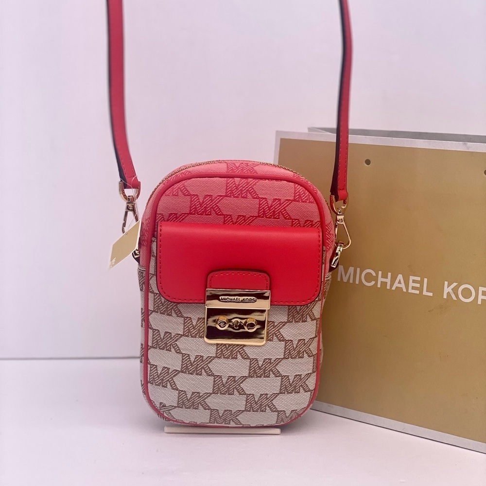 Michael Kors Sloan Editor Small Phone Logo Jacquard Crossbody - Picture 4 of 10